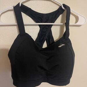 Brooks Black Sports Bra with Racerback Design